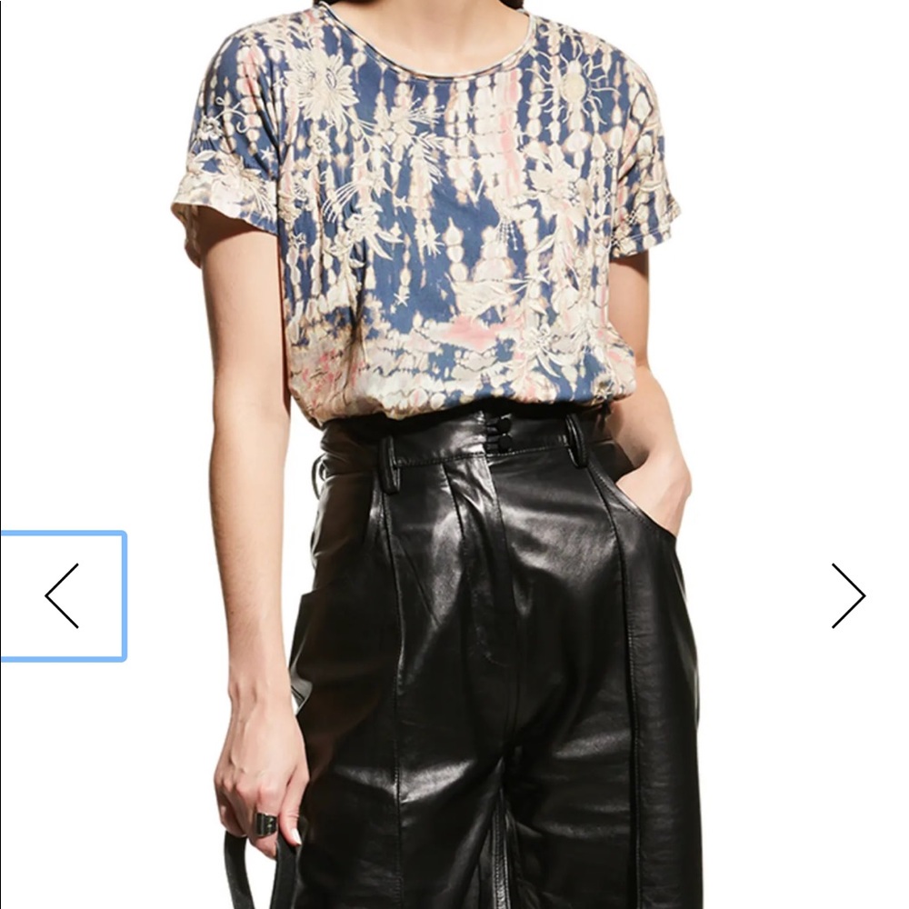 JOHNNY WAS tie dyed embroidered top
